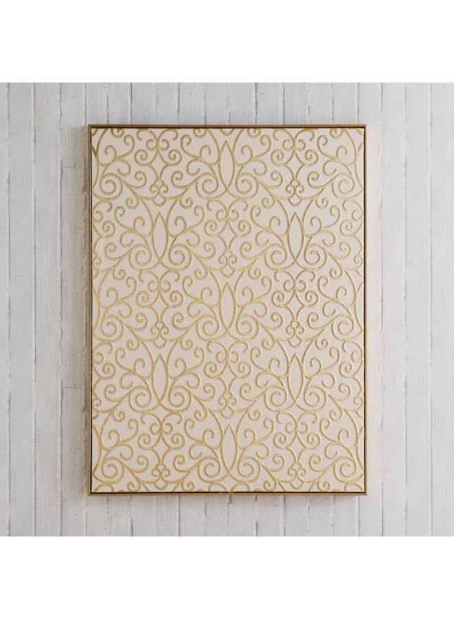 Home Box Traditional Framed Canvas Wall Art - Gold and Cream - Image 2
